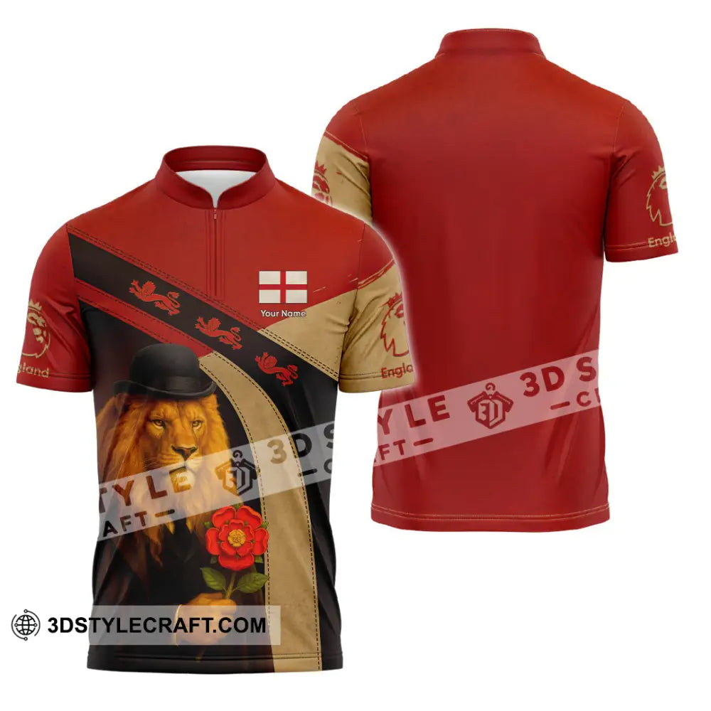 Unisex Shirt - Custom England Shirt Zipper Polo Shirt / S T-shirt