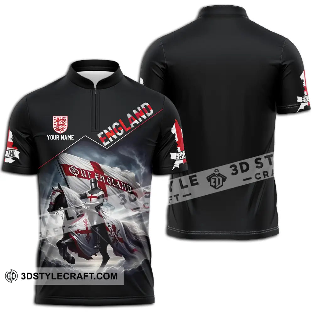 Unisex Shirt - Custom England Shirt Zipper Polo Shirt / S T-shirt