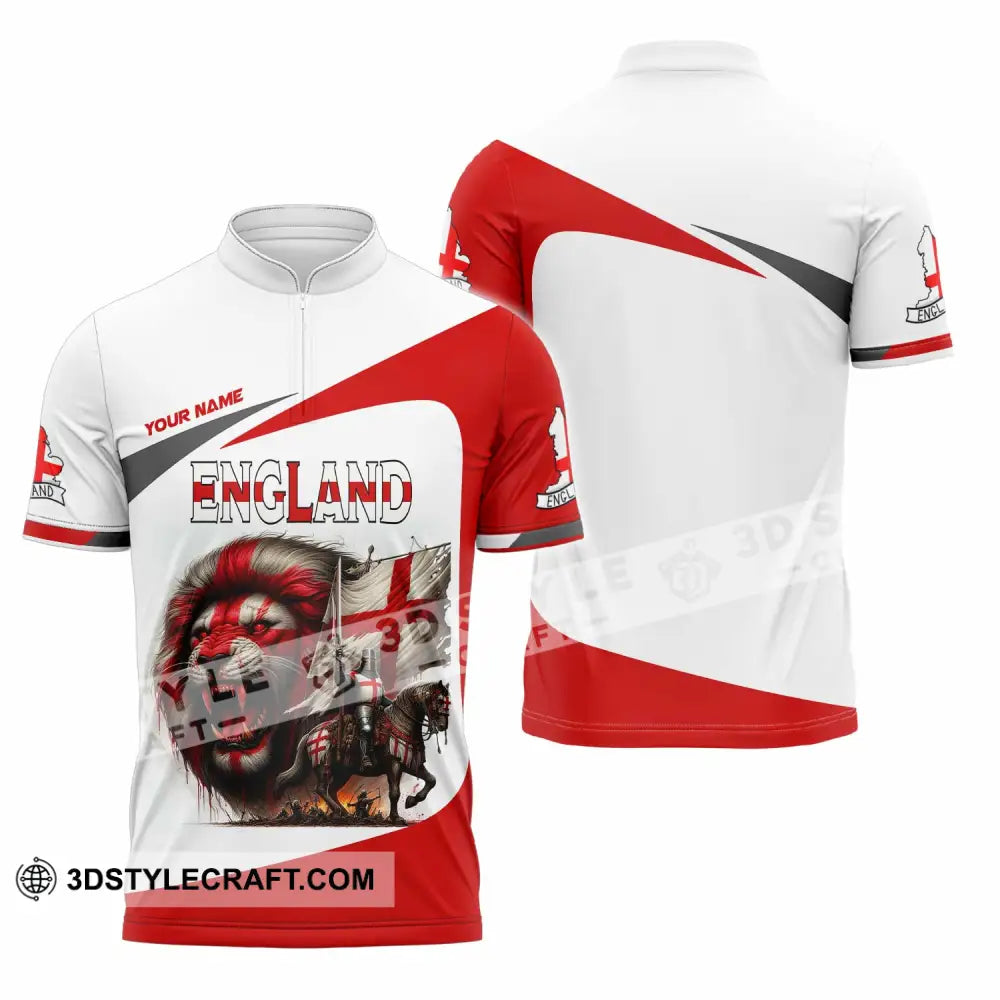 Unisex Shirt - Custom England Shirt Zipper Polo Shirt / S T-shirt