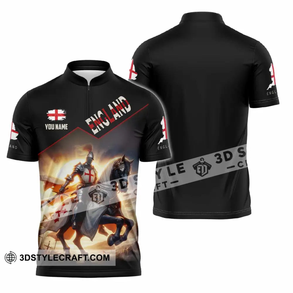 Unisex Shirt - Custom England Shirt Zipper Polo Shirt / S T-shirt