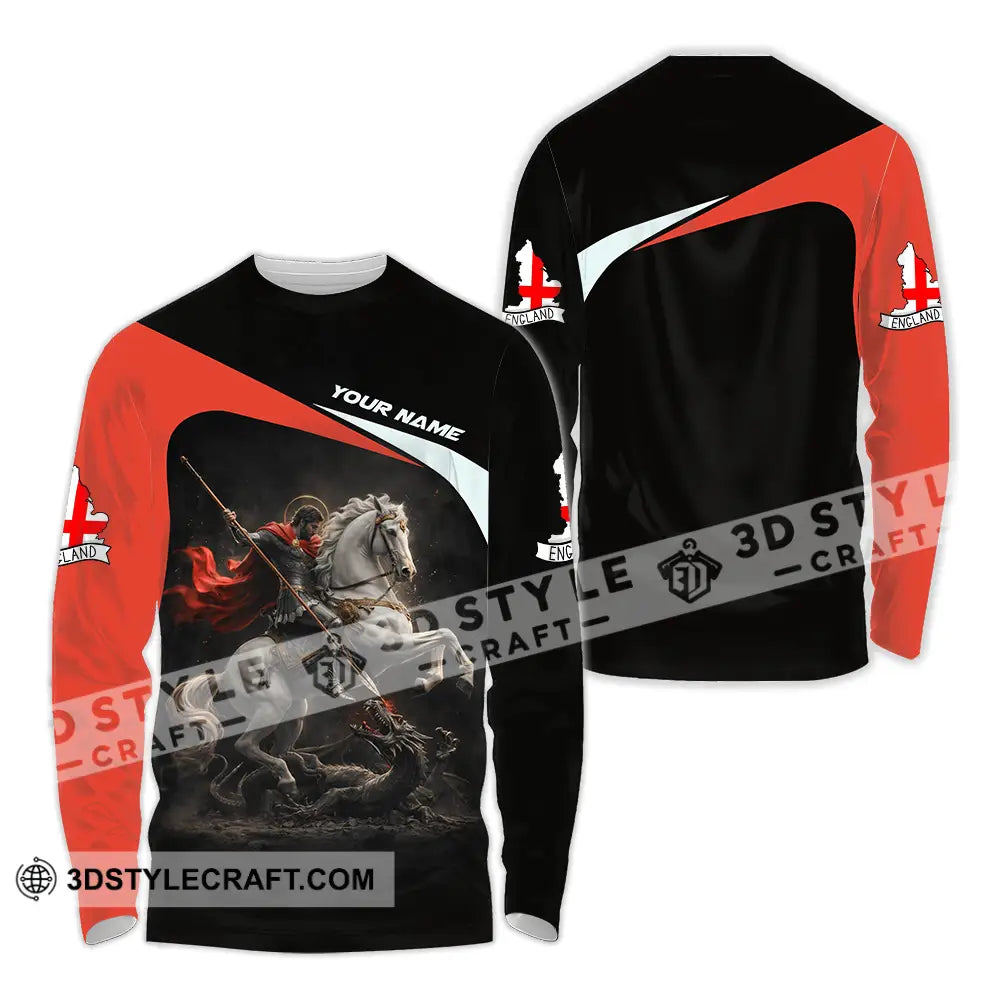 Unisex Shirt - Custom English Horseman 3D Shirt Long Sleeve Shirt / S T-shirt