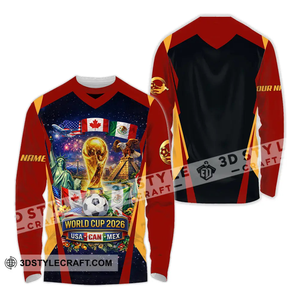 Unisex Shirt - Custom FIFA World Cup 2026 3D Shirt Long Sleeve Shirt / S T-shirt