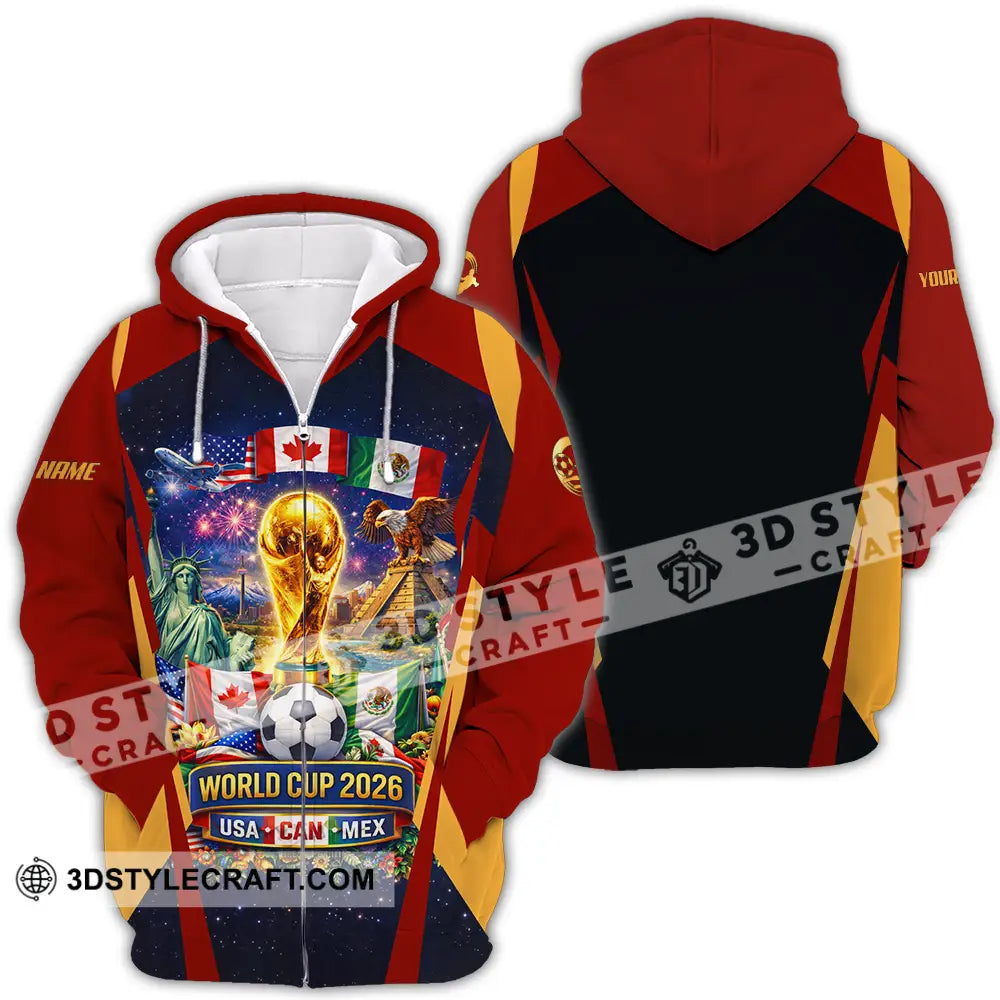 Unisex Shirt - Custom FIFA World Cup 2026 3D Shirt Zipper Hoodie / S T-shirt