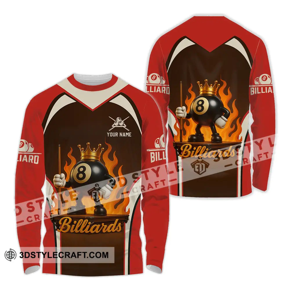 Unisex Shirt - Custom Fire Billiard Shirt Long Sleeve Shirt / S T-shirt