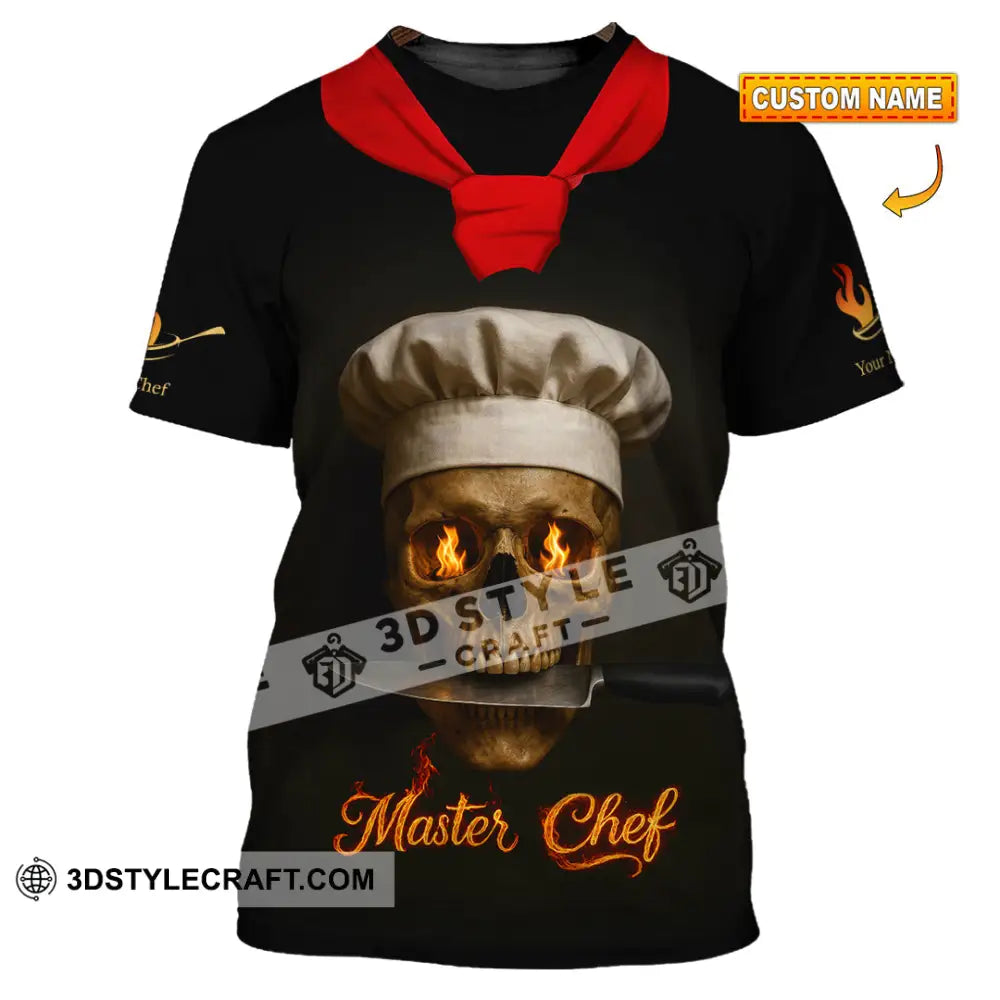 Unisex Shirt - Custom Fire Skullcap Master Chef Shirt T-shirt