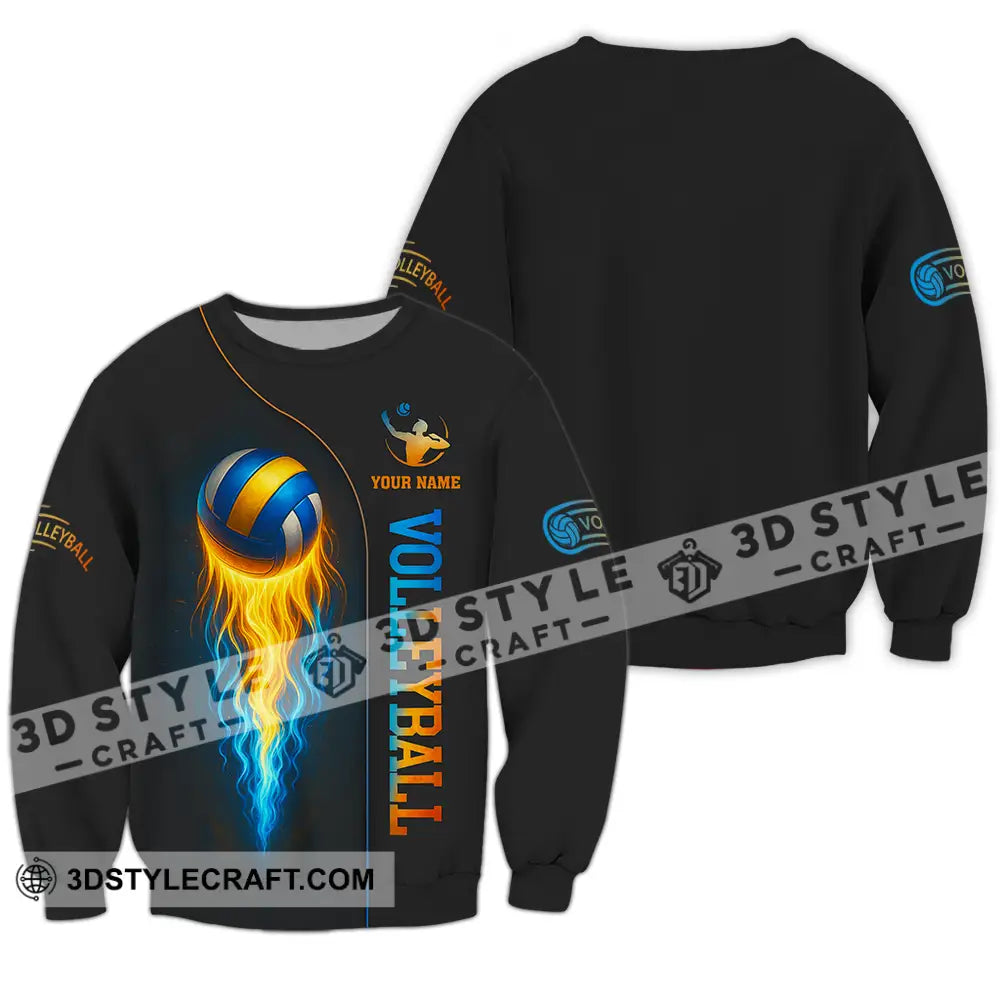 Unisex Shirt - Custom Fire Volleyball Shirt Long Sleeve / S T-shirt