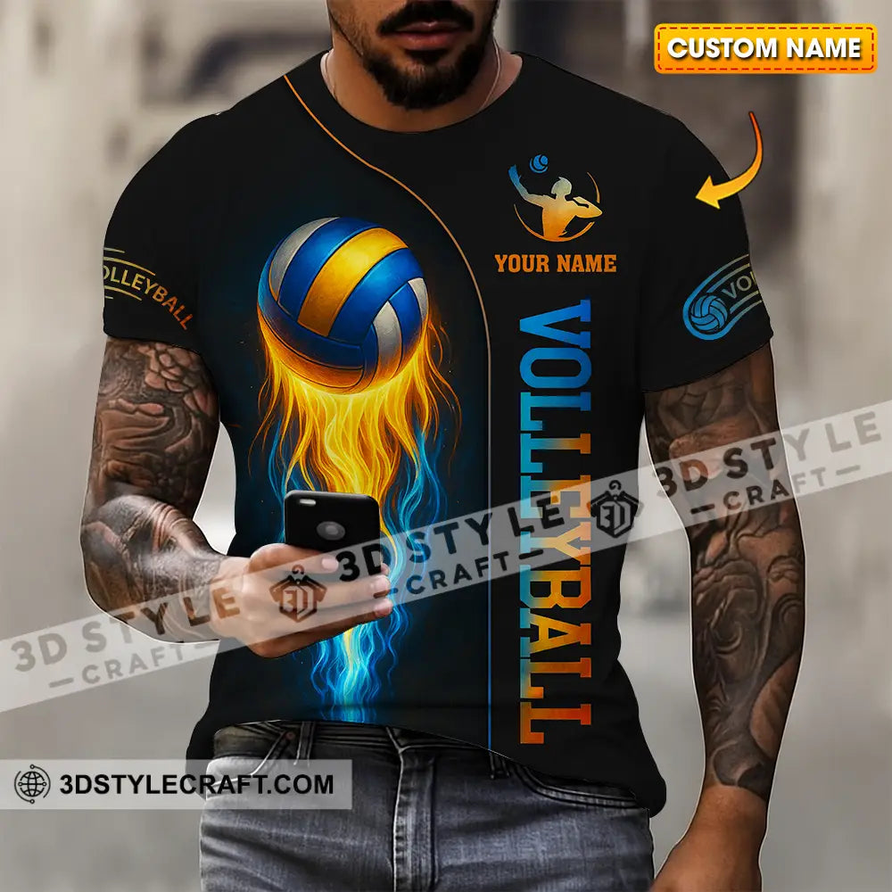 Unisex Shirt - Custom Fire Volleyball Shirt T-shirt