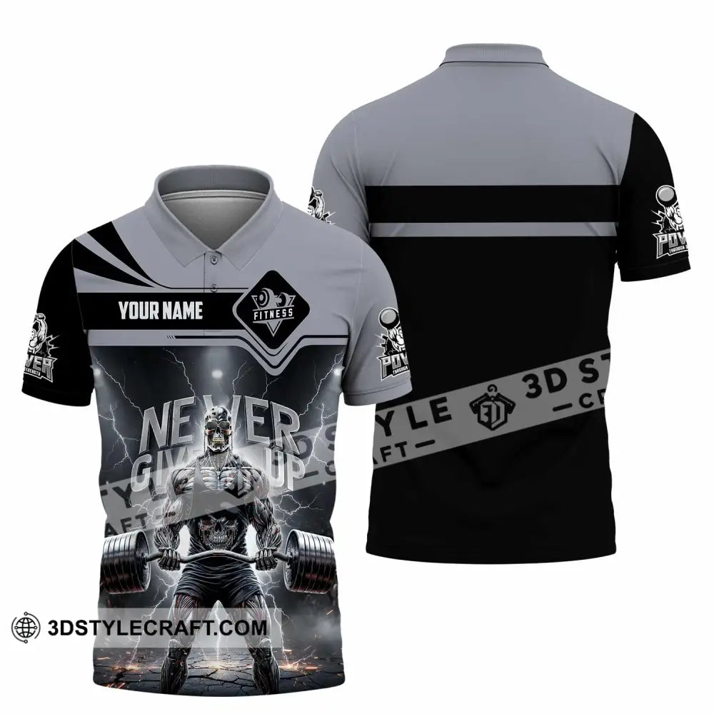 Unisex Shirt - Custom Fitness Never Give Up 3D Shirt Polo Shirt / S T-shirt