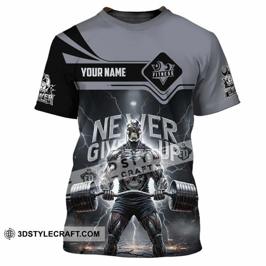 Unisex Shirt - Custom Fitness Never Give Up 3D Shirt style option 4