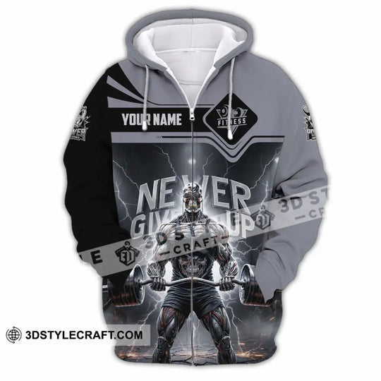 Unisex Shirt - Custom Fitness Never Give Up 3D Shirt style option 3