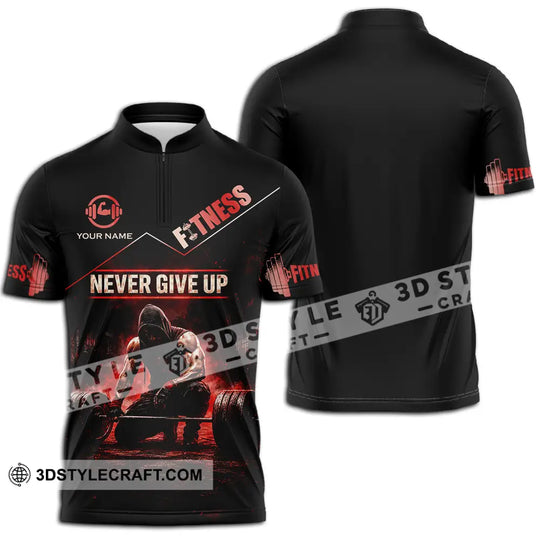 Unisex Shirt - Custom Fitness Never Give Up Shirt style option 2