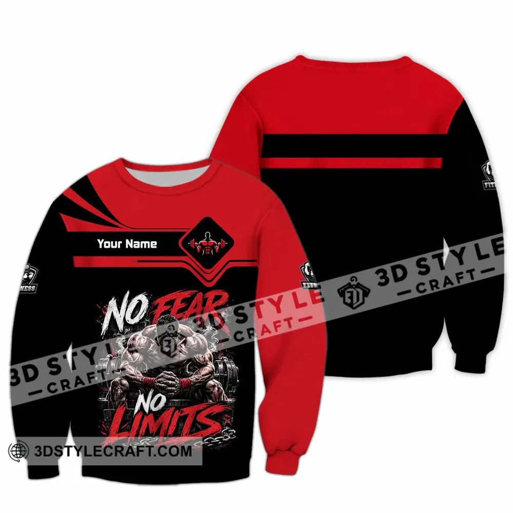 Unisex Shirt - Custom Fitness No Fear No Limits Shirt - Long Sleeve / S - T-shirt