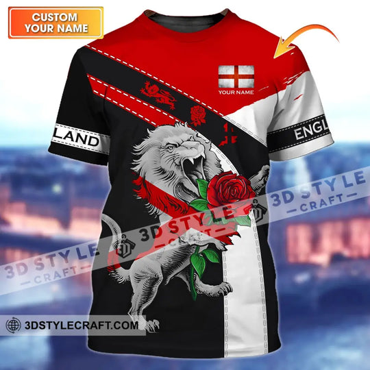 Unisex Shirt - Custom Football Name T-Shirt, England Rose Lion Shirt style option 1