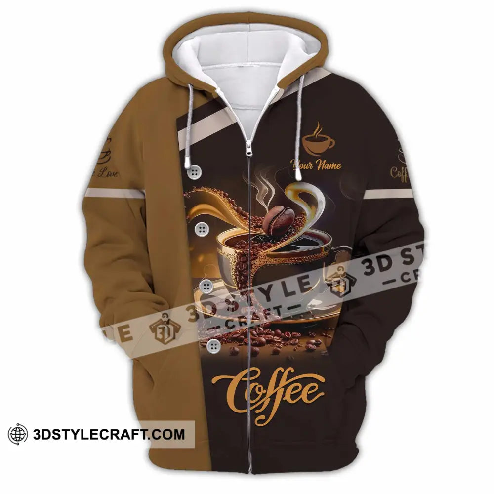 Unisex Shirt - Custom Shirt For Coffee Lover Zipper Hoodie / S T-shirt