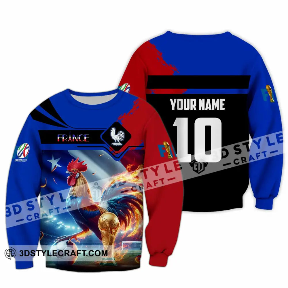 Unisex Shirt - Custom France 3D Shirt Long Sleeve / S T-shirt