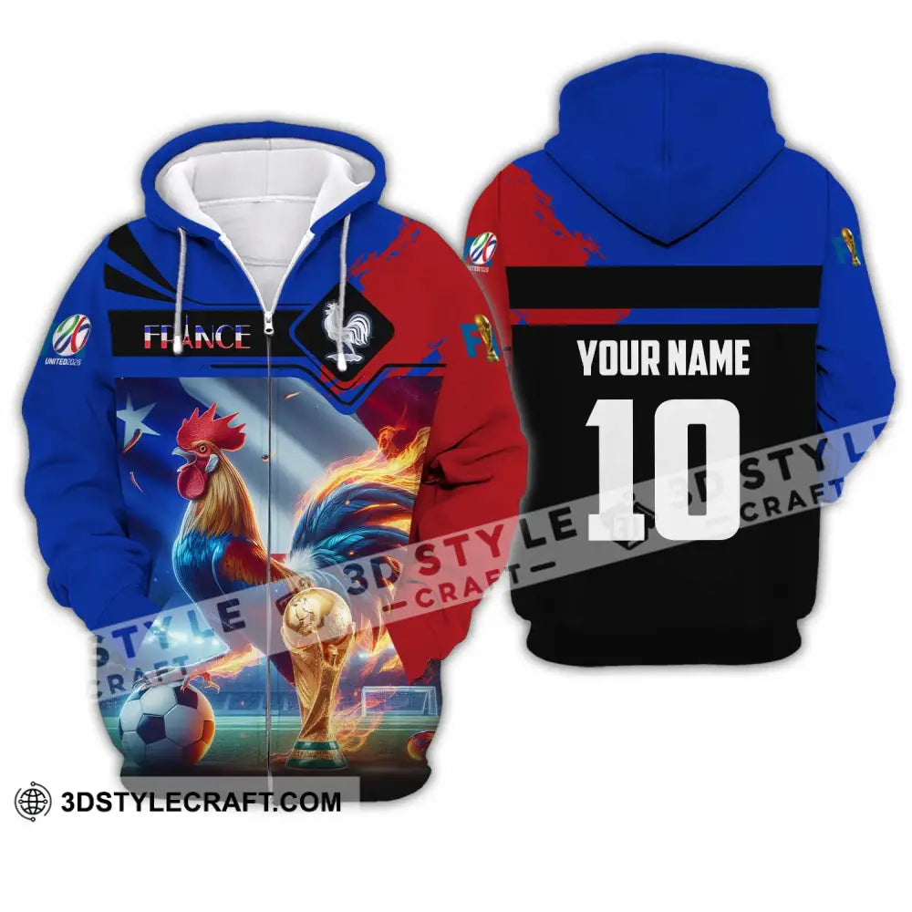 Unisex Shirt - Custom France 3D Shirt Zipper Hoodie / S T-shirt