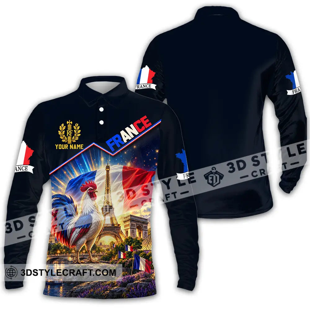 Unisex Shirt - Custom France Shirt - Long Sleeve Polo / S - T-shirt