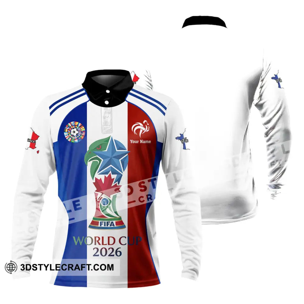 Unisex Shirt - Custom France World Cup 2026 Shirt - Long Sleeve Polo / S - T-shirt