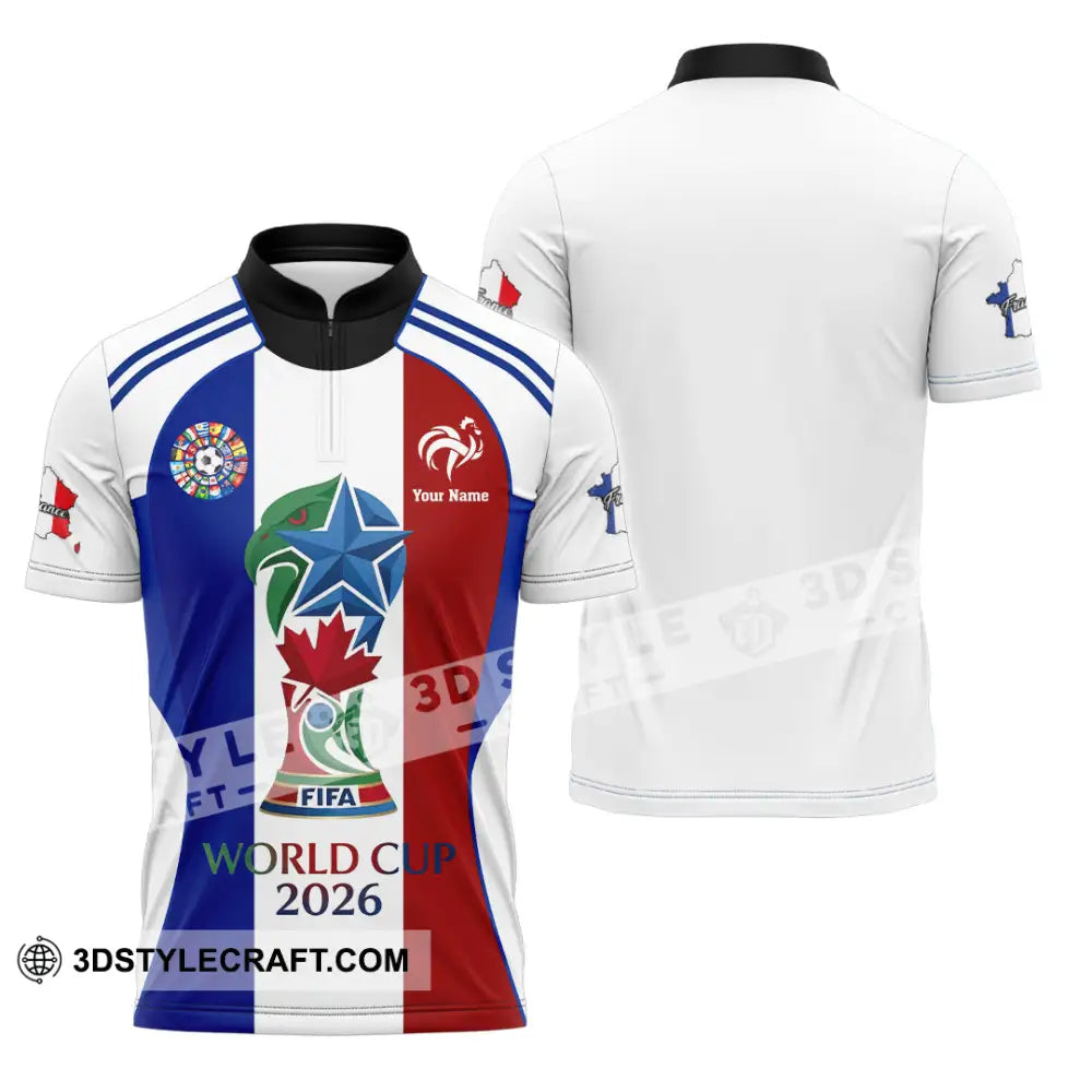 Unisex Shirt - Custom France World Cup 2026 Shirt - Zipper Polo Shirt / S - T-shirt