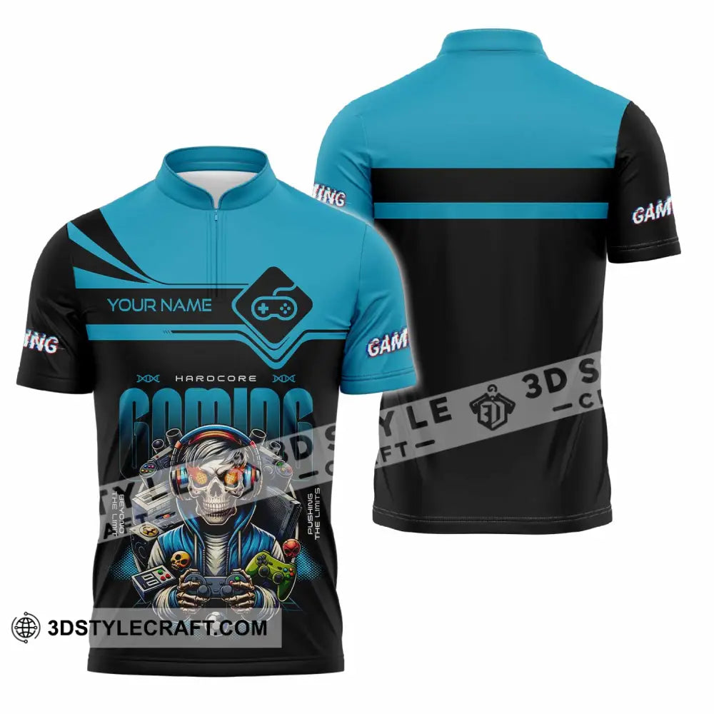 Unisex Shirt - Custom Gaming Lover Shirt Zipper Polo Shirt / S T-shirt