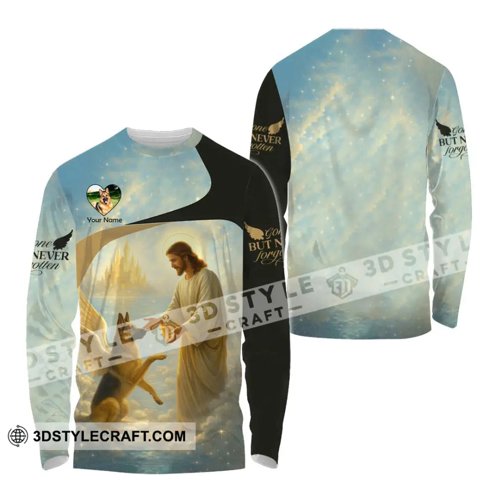 Unisex Shirt - Custom German Shepherd Gone But Never Forgotten Shirt Long Sleeve Shirt / S T-shirt