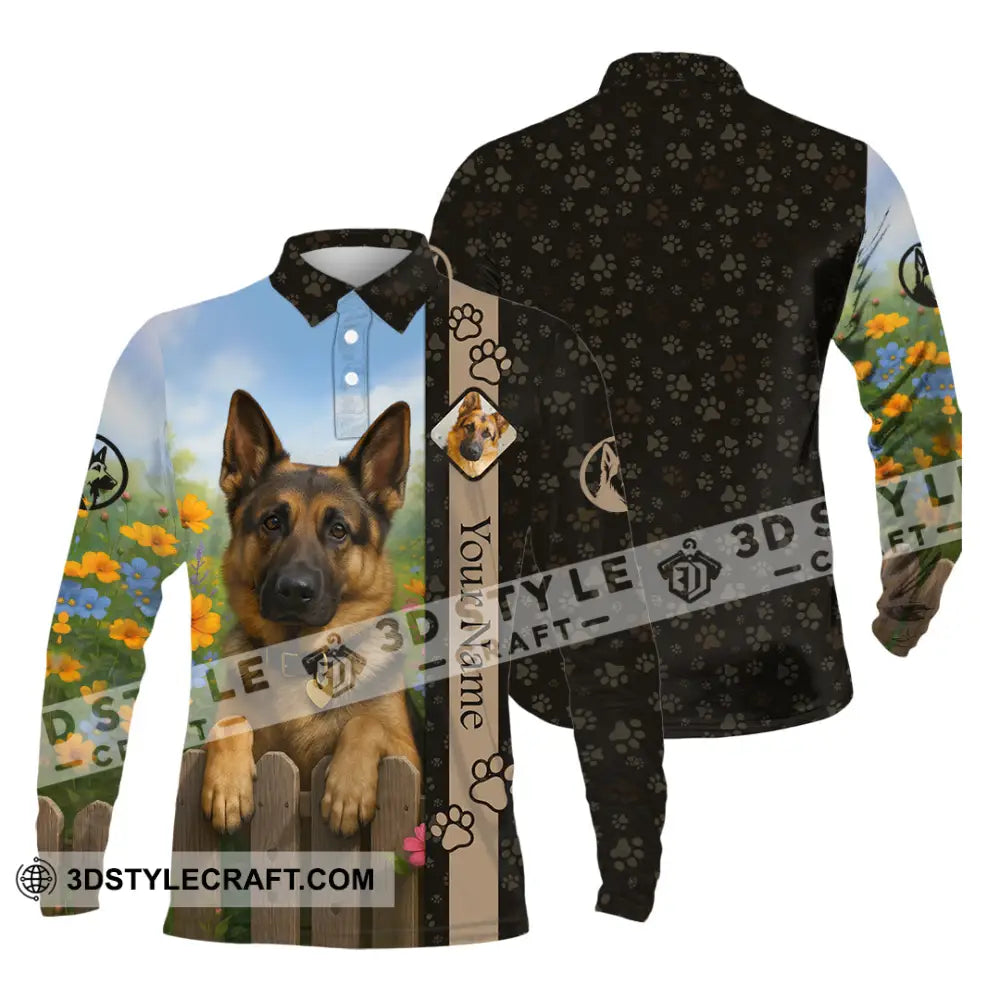 Unisex Shirt - Custom German Shepherd Shirt Long Sleeve Polo / S T-shirt
