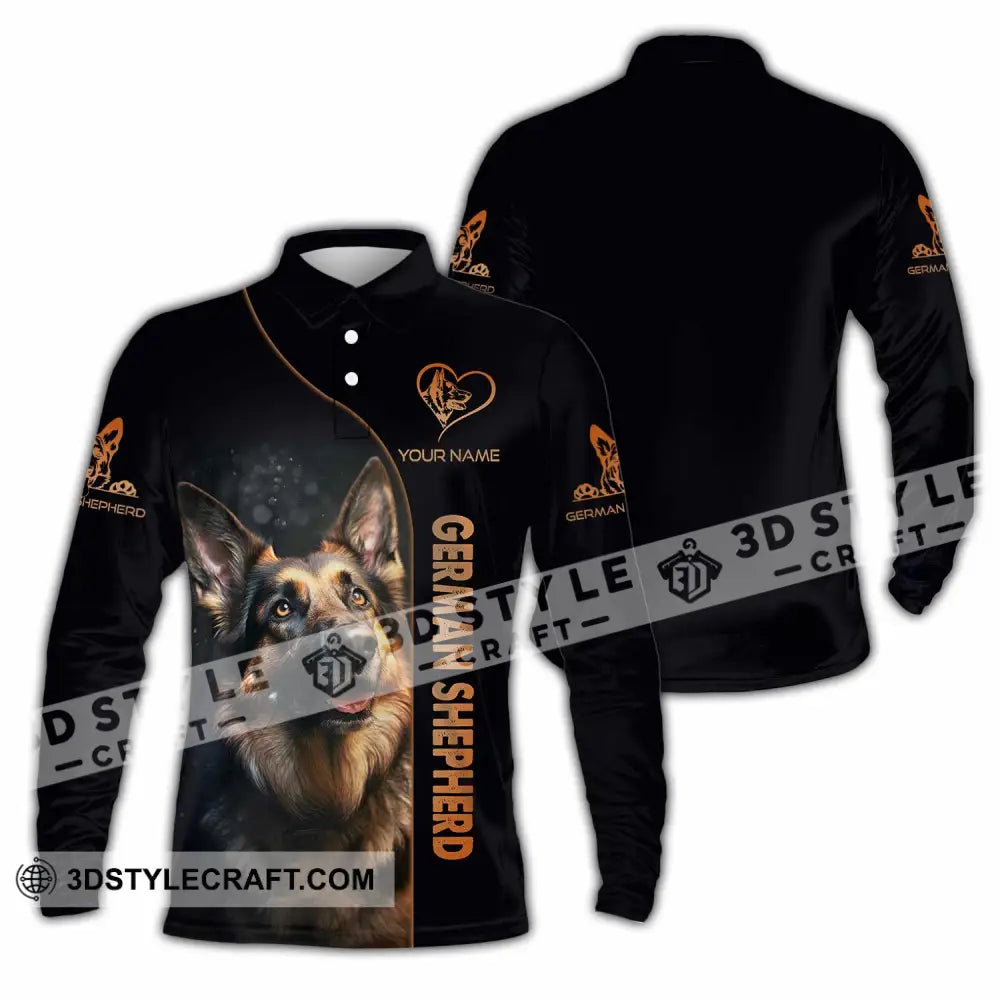 Unisex Shirt - Custom German Shepherd Lover Shirt Long Sleeve Polo / S T-shirt