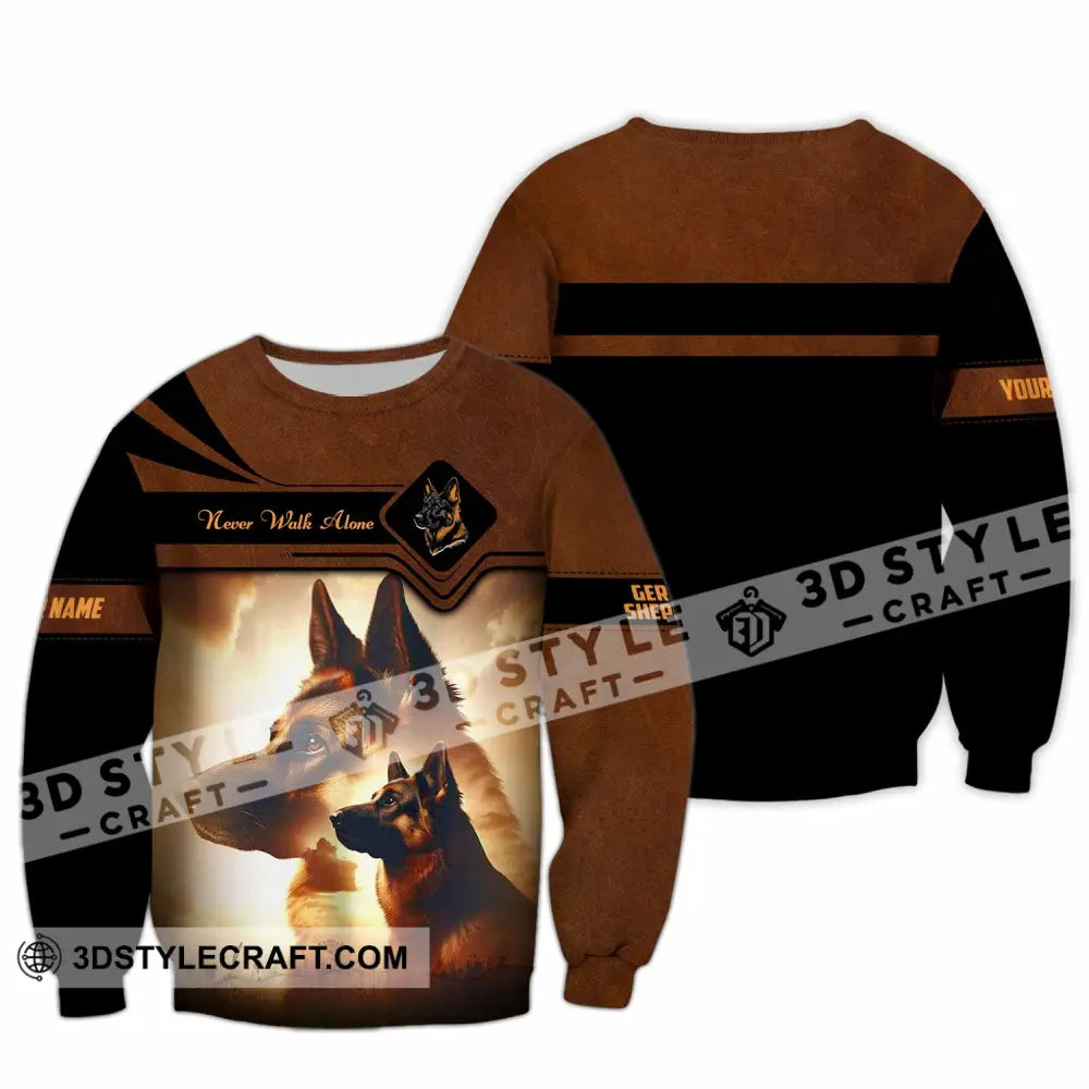 Unisex Shirt - Custom German Shepherd Never Walk Alone Shirt Long Sleeve / S T-shirt