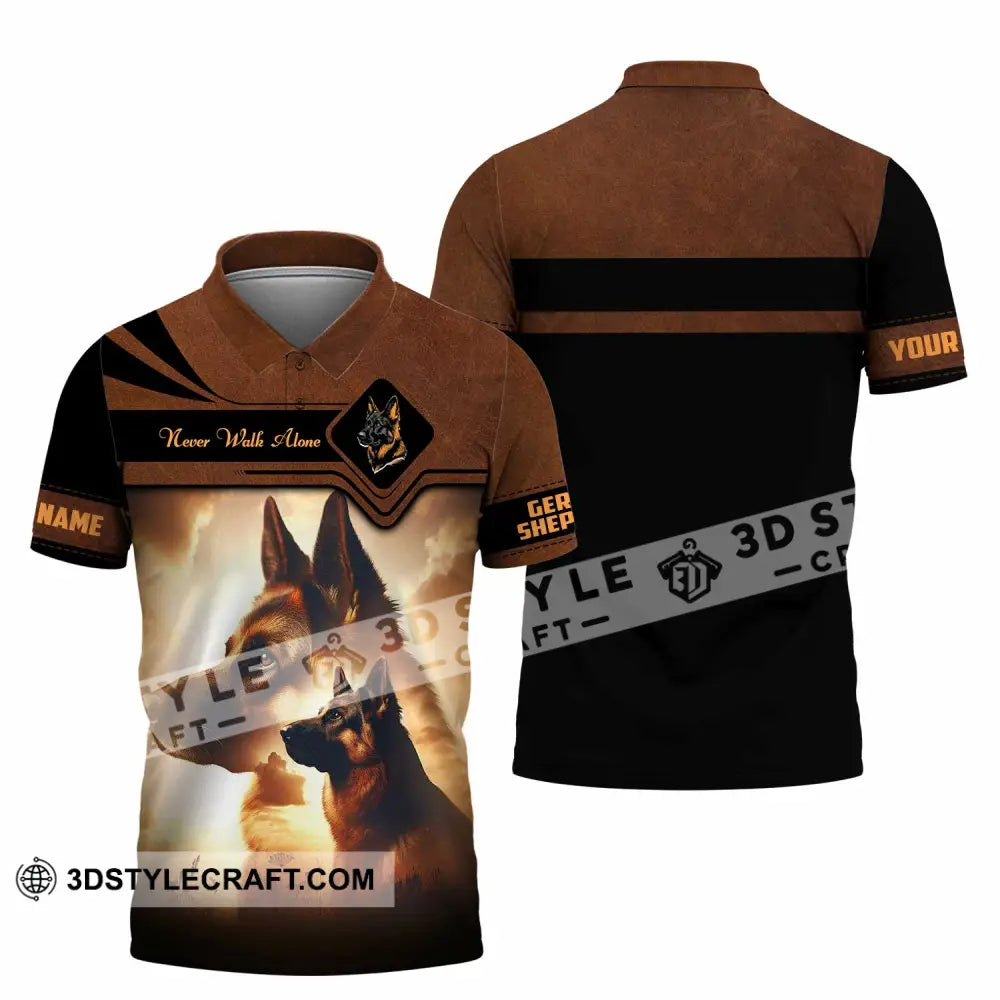 Unisex Shirt - Custom German Shepherd Never Walk Alone Shirt Polo Shirt / S T-shirt