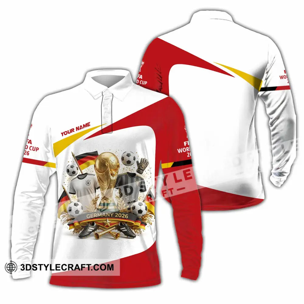 Unisex Shirt - Custom Germany World Cup 2026 3D Shirt - Long Sleeve Polo / S - T-shirt