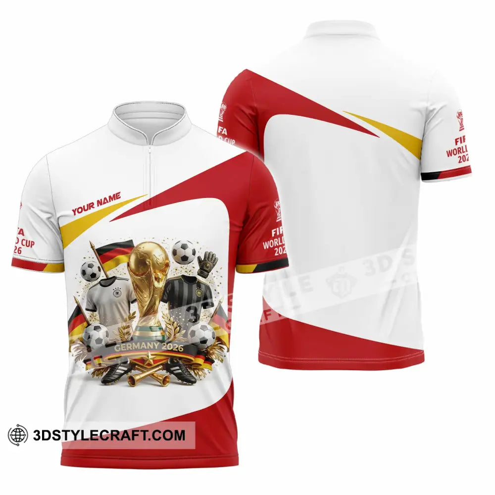 Unisex Shirt - Custom Germany World Cup 2026 3D Shirt - Zipper Polo Shirt / S - T-shirt
