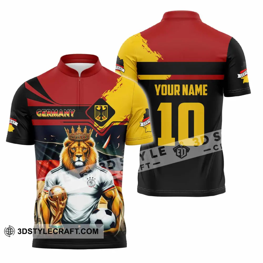 Unisex Shirt - Custom Germany 3D Shirt Zipper Polo Shirt / S T-shirt