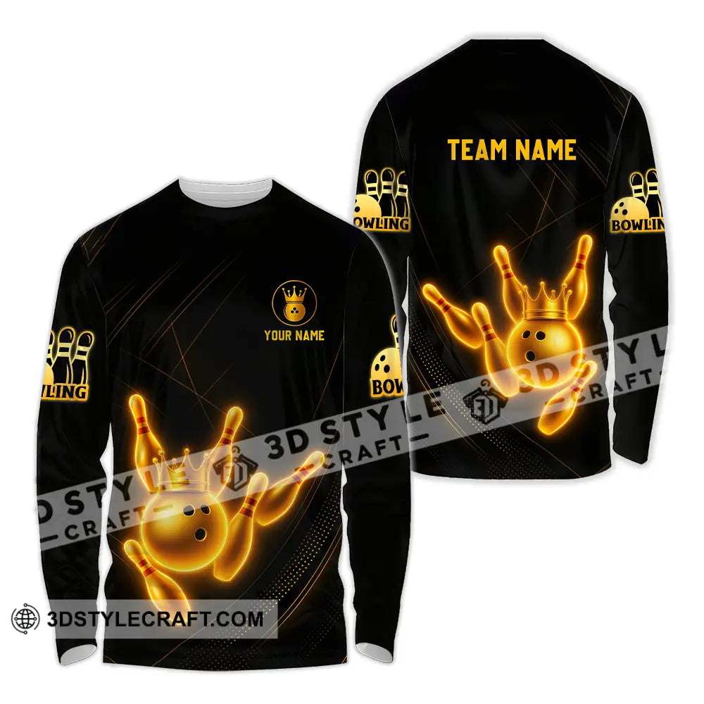 Unisex Shirt - Custom Golden Bowling Shirt Long Sleeve Shirt / S T-shirt