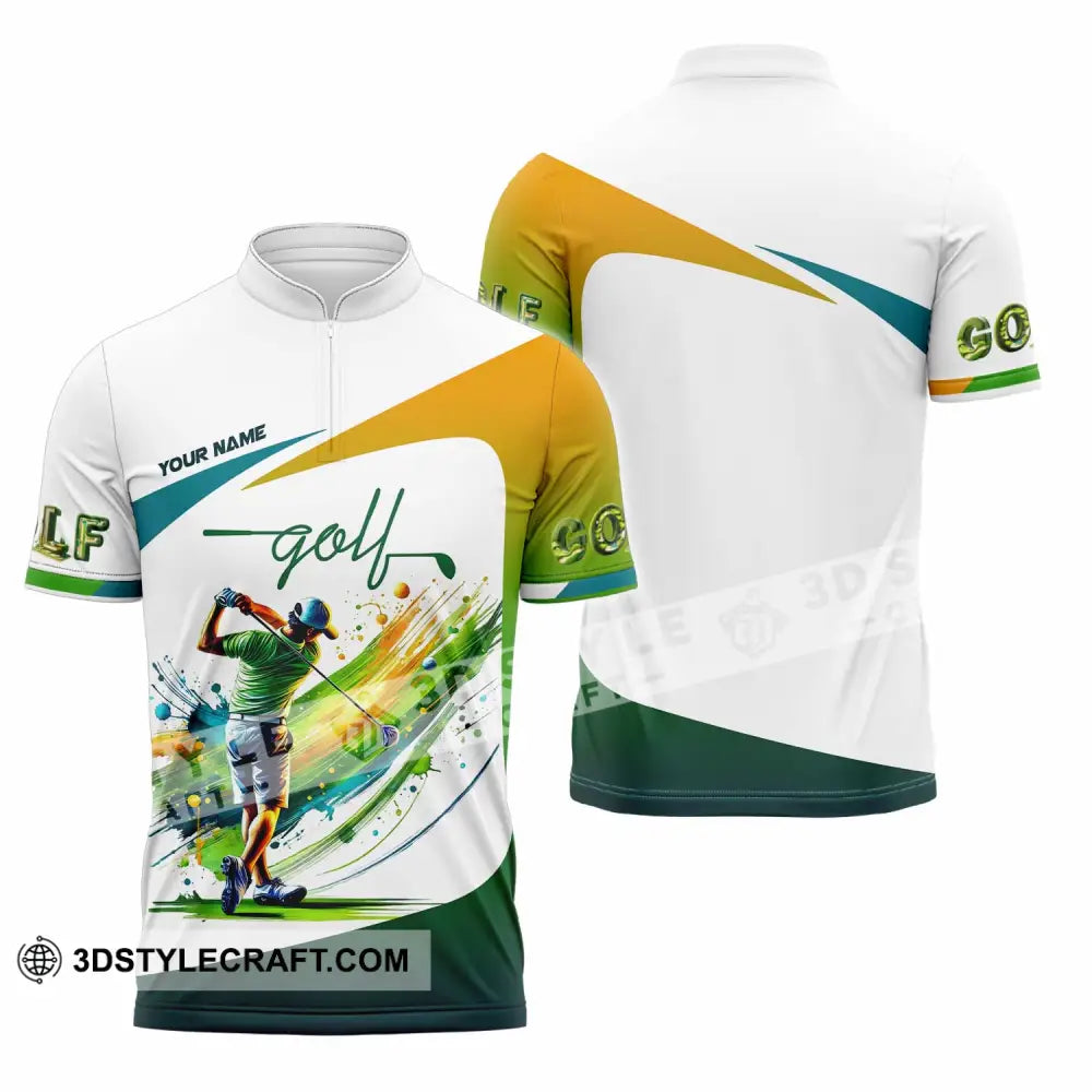 Unisex Shirt Custom Golf Player Shirt Zipper Polo Shirt / S T shirt