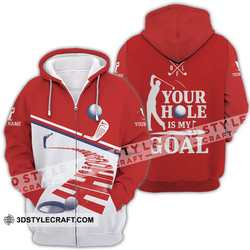 Unisex Shirt - Custom Golf Your Hole Is My Goal Shirt Zipper Hoodie / S T-shirt