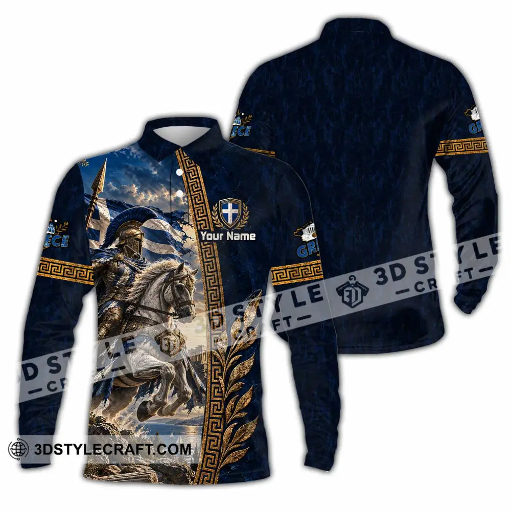 Unisex Shirt - Custom Greece Shirt - Long Sleeve Polo / S - T-shirt