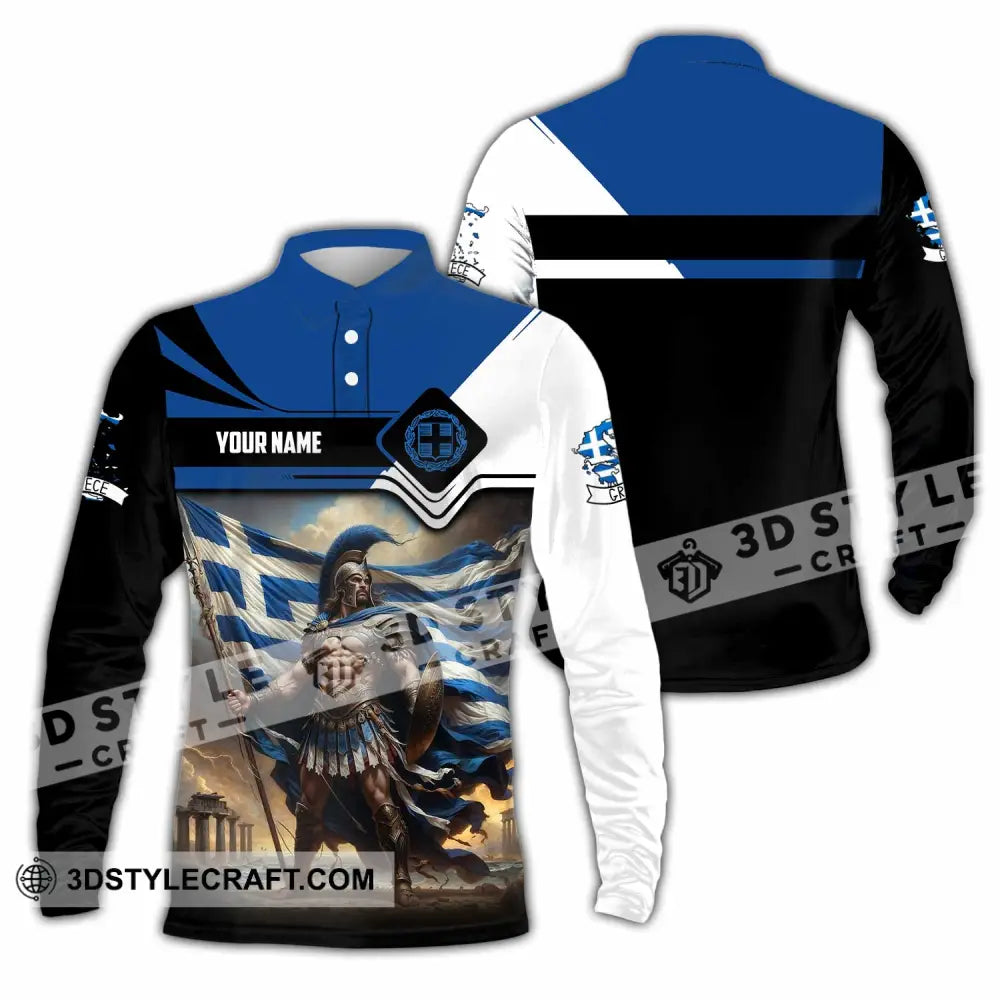 Unisex Shirt - Custom Greece Shirt Long Sleeve Polo / S T-shirt