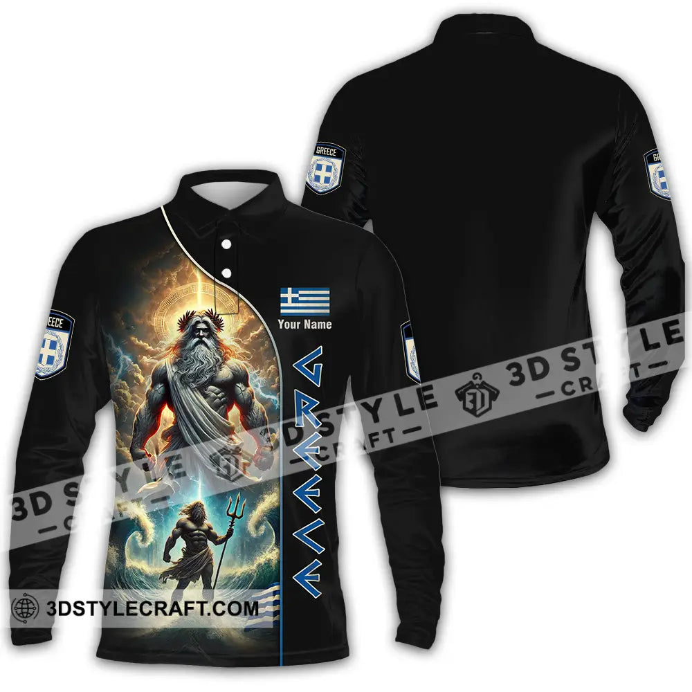Unisex Shirt - Custom Greece Shirt Long Sleeve Polo / S T-shirt