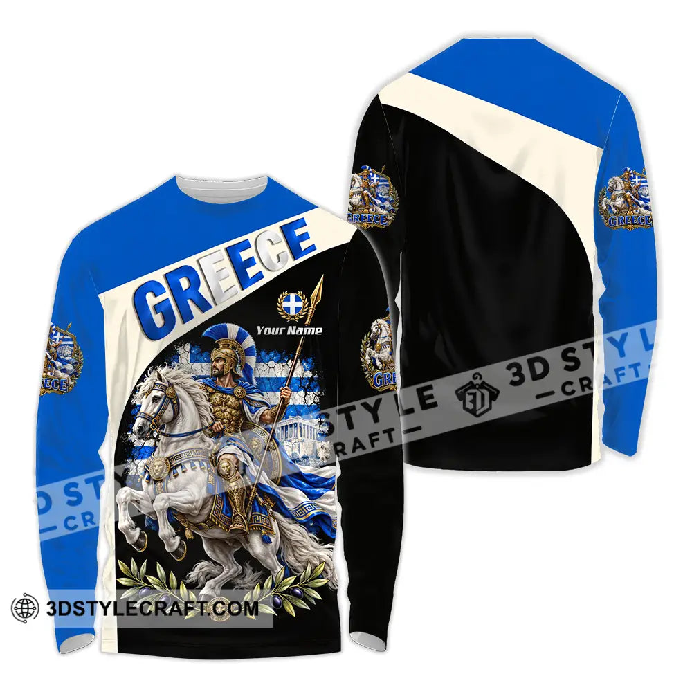 Unisex Shirt - Custom Greece Shirt - Long Sleeve Shirt / S - T-shirt