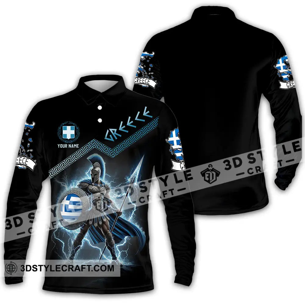 Unisex Shirt - Custom Greece Warrior Shirt Long Sleeve Polo / S T-shirt
