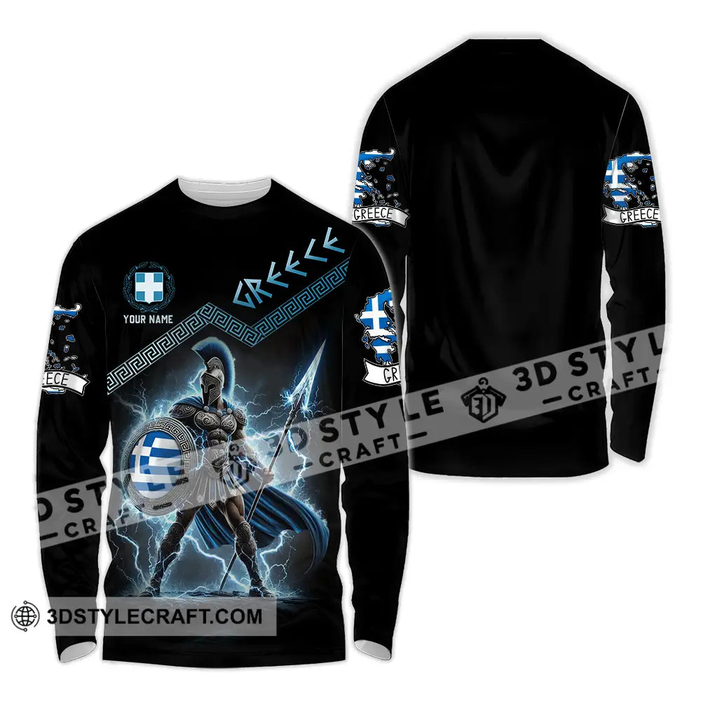 Unisex Shirt - Custom Greece Warrior Shirt Long Sleeve Shirt / S T-shirt