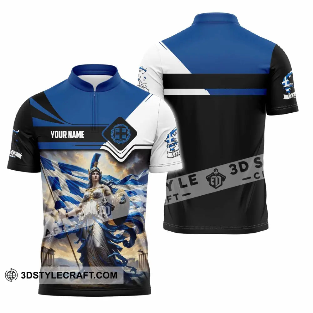 Unisex Shirt - Custom Greece Shirt Zipper Polo Shirt / S T-shirt