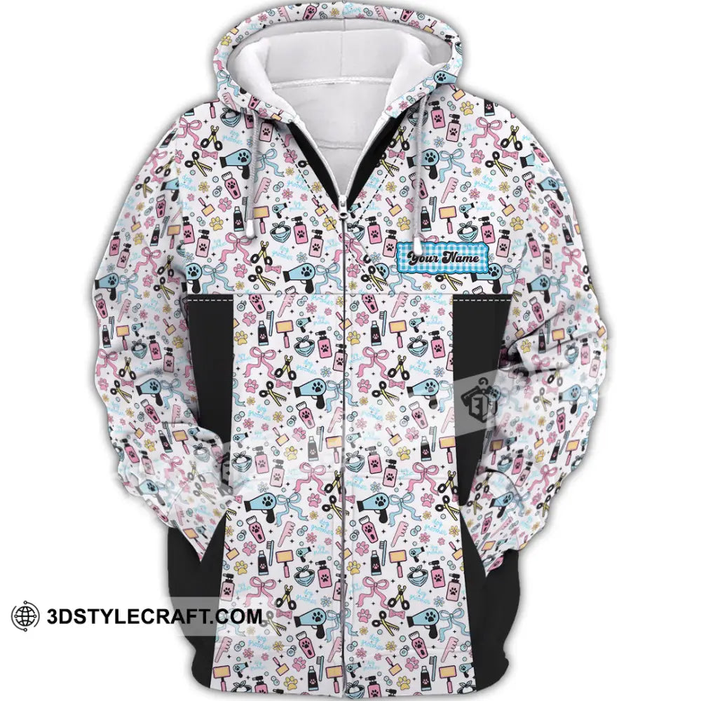 Unisex Shirt Custom Groomer Shirt Zipper Hoodie / S T shirt