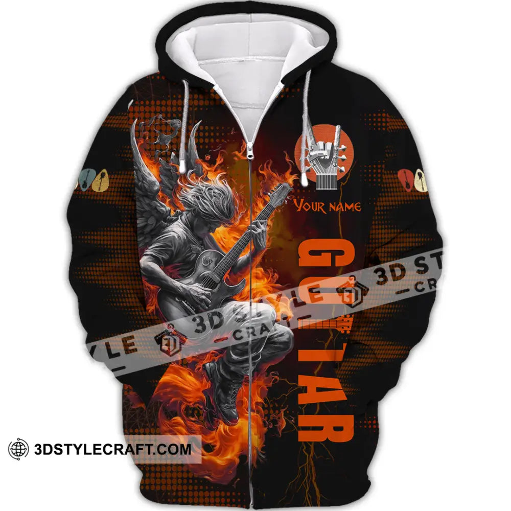 Unisex Shirt Custom Guitar Player Shirt Zipper Hoodie / S T shirt