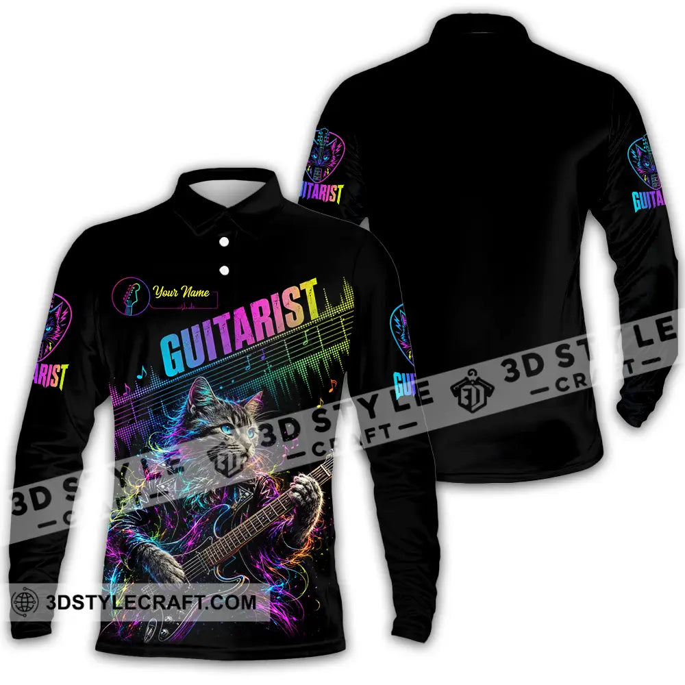 Unisex Shirt - Custom Guitarist Shirt - Long Sleeve Polo / S - T-shirt