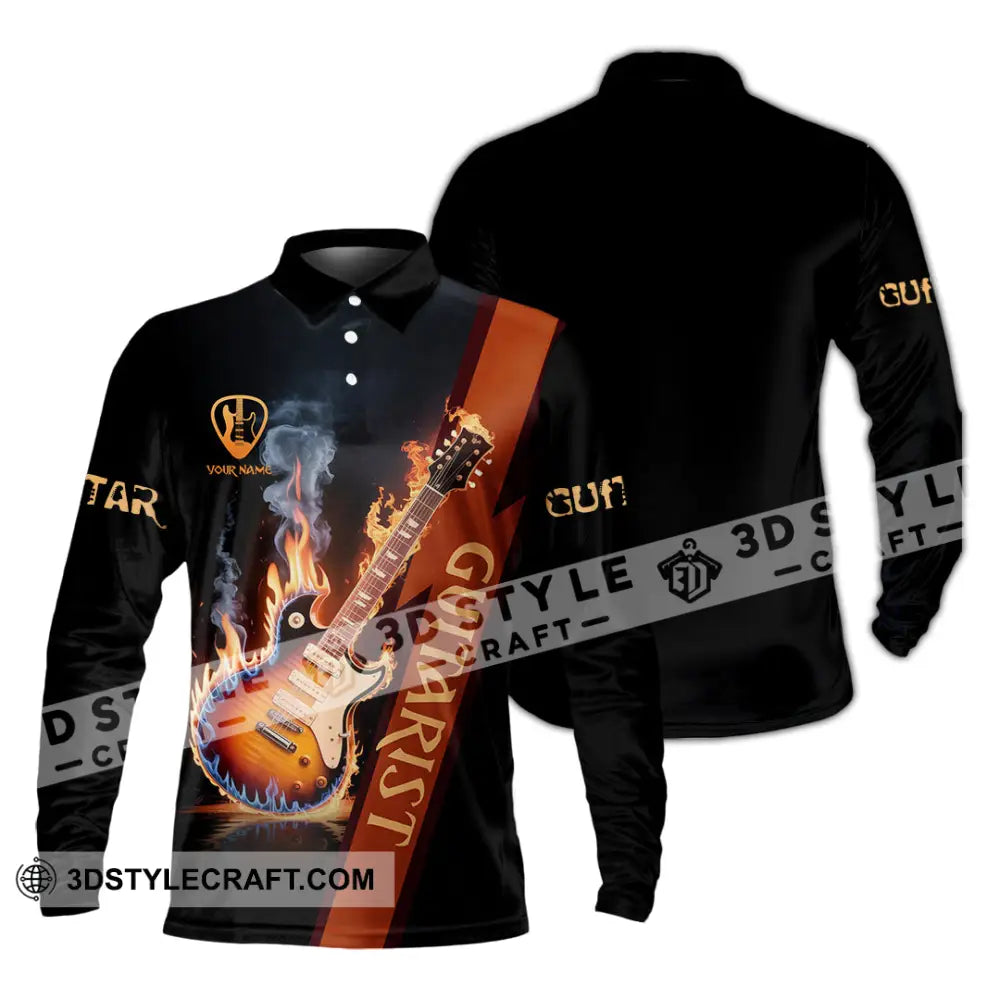 Unisex Shirt - Custom Guitarist Shirt - Long Sleeve Polo / S - T-shirt