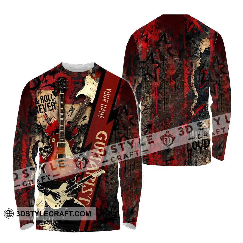 Unisex Shirt - Custom Guitarist Shirt - Long Sleeve Shirt / S - T-shirt
