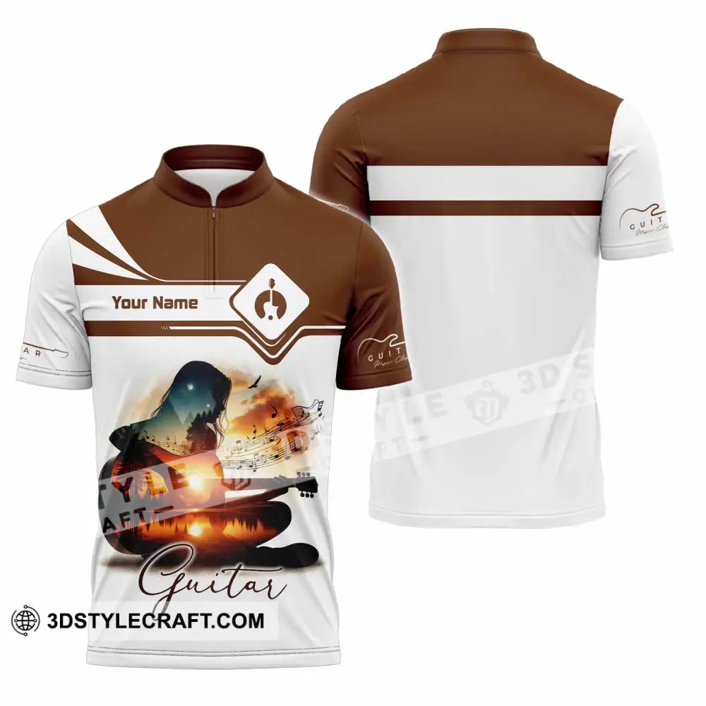 Unisex Shirt - Custom Guitarist Shirt - Zipper Polo Shirt / S - T-shirt