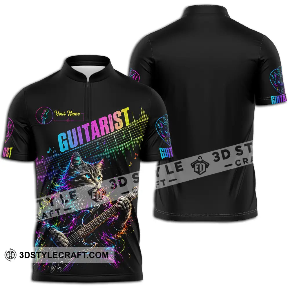 Unisex Shirt - Custom Guitarist Shirt - Zipper Polo Shirt / S - T-shirt