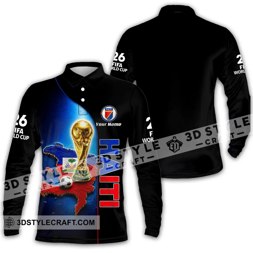 Unisex Shirt - Custom Haiti World Cup 2026 Shirt - Long Sleeve Polo / S - T-shirt